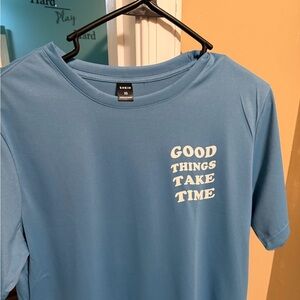 SHEIN Blue Tee with Positive Message